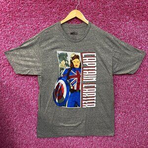 Marvel What If Captain Carter Gray T-Shirt XL